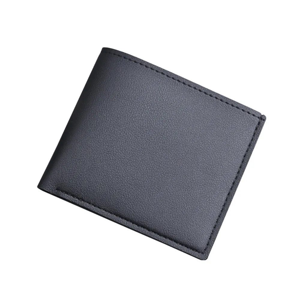 Fashion Men Short PU Leather Wallet Simple Solid Color Thin Male Credit Card Holder Small Money Purses Business Foldable Wallet