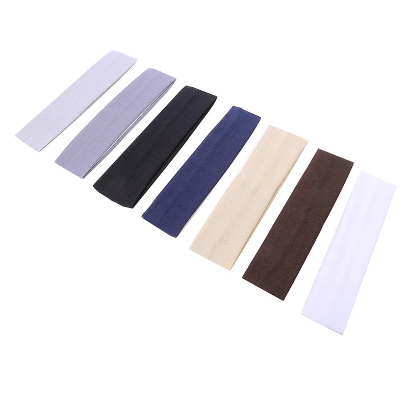 7pcs/lot Summer Sports Yoga Headbands for Women Simple Adjustable Men Running Absorb Sweat Elastic Hair Bands Solid Headband