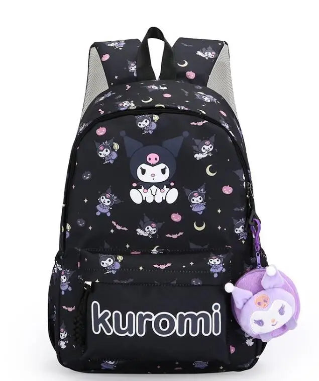 New Kuromi Backpack for Girls Boys Fashion High School Students Backpack Large Capacity Wear-resistant Computer Bag