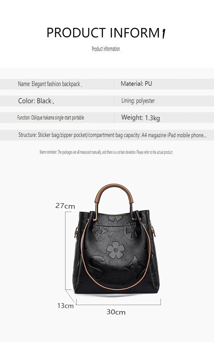 New Bucket Bag Outdoor Versatile Luxury Fashion Embossed Handbag Large Capacity Mother and Child Shoulder Bag