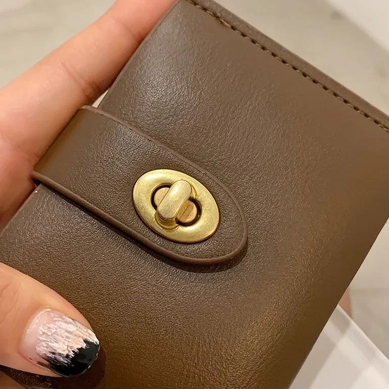 Women's Short Wallet Black Brown Minimalist Versatile Compact Card Bags Coin Purse Money Wallet Monedero Mujer Billetera 지갑