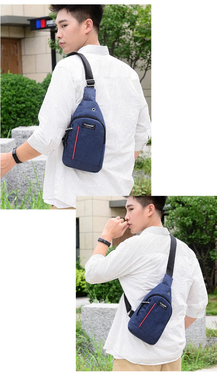 Men Fashion Multifunction Shoulder Bag Crossbody Bag On Shoulder Travel Sling Bag Pack Messenger Pack Chest Bag For Male