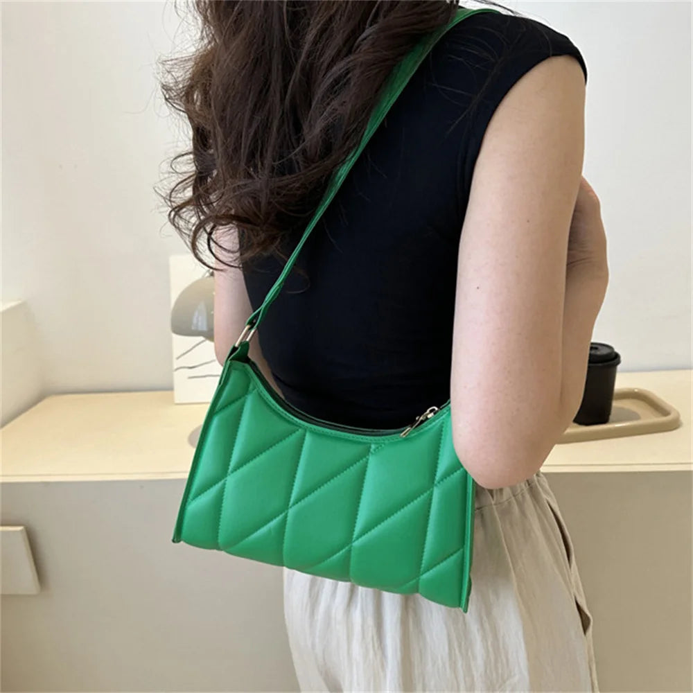 Black PU Leather Shoulder Bag Retro Solid Color Casual Female Hobos Handbags Women's Fashion Handbags Shopper Clutch Purse