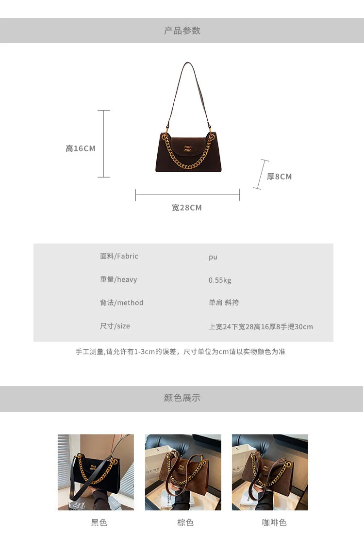 Metal Letter Designer Brand Handbags Top Handle Luxury Shoulder Bags Solid Color Elegant Crossbody Bags Fashion Bags For Women