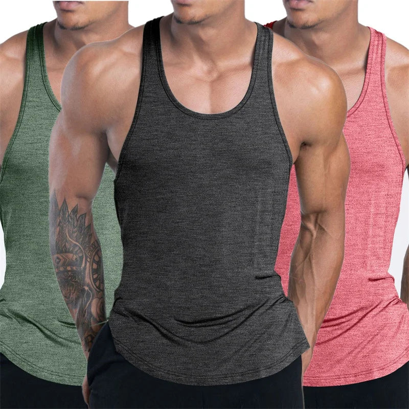 Men's Sports Fitness Tank Top Summer GYM Training  Undershirt Running Basketball Quick Drying Breathable loose Tank Top men tops