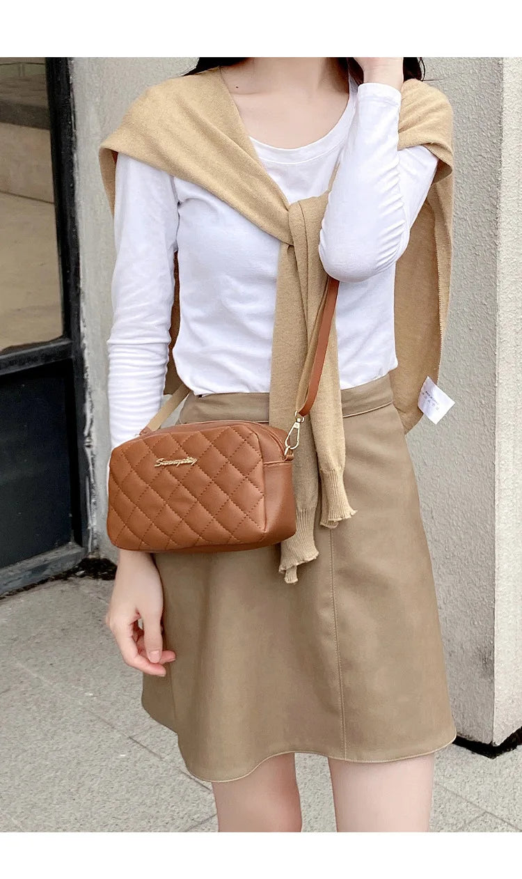 Sac à bandoulière en cuir PU pour femme, petit sac messager à fermeture éclair, sac à main, sac de voyage d'été pour femme