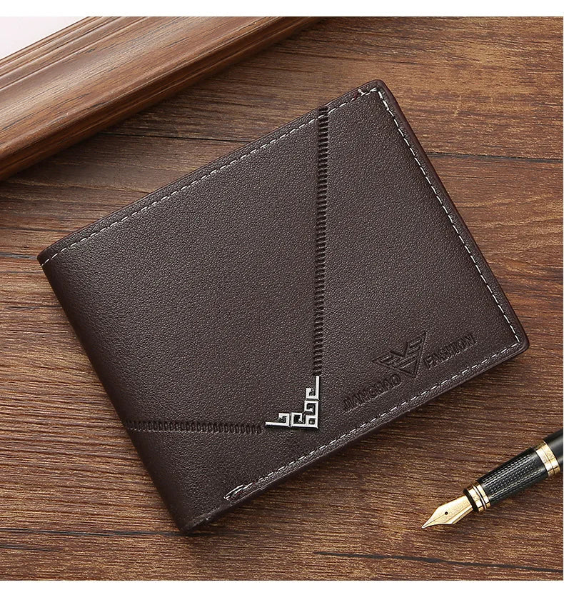 New Men's Wallet Money Bag PU Leather Business Short Wallet Vintage Soft Purse Multi-card Holder Portefeuille Homme Billetera