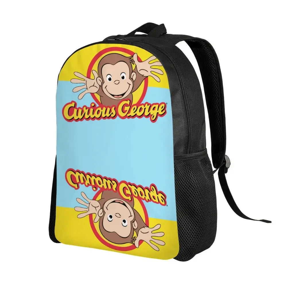 Customized Curious George Backpacks Women Men Casual Bookbag for School College Monkey Bags