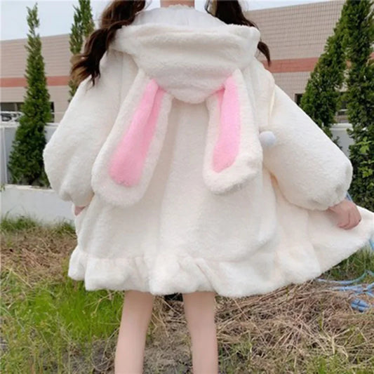 Women's Autumn Winter Lambswool Jacket Cardigan Plush Rabbit Sweatshirt Thickened Other Style Hoodies Sweatshirts