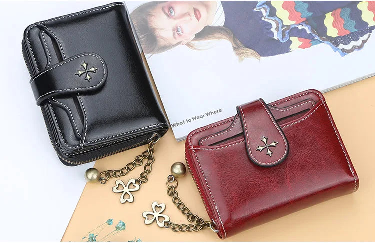 Women Wallets and Purses PU Leather Money Bag Female Short Hasp Purse Small Coin Card Holders Blue Red Clutch New Women Wallet