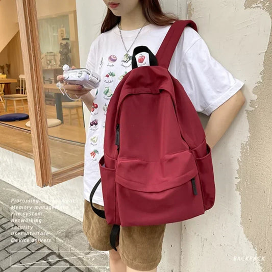 Black Grey White Red Versatile Backpack High Quality Large Capacity Waterproof Travel Bag Washable Nylon Computer Bag Unisex