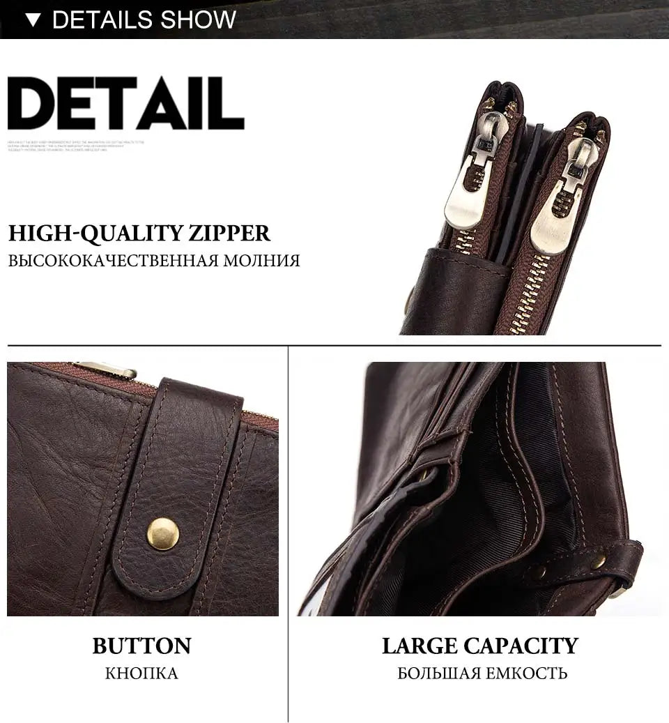 Genuine Leather Wallet Women Short RFID Anti-thef Card Holder Female Hasp Zipper Coin Purse High Quality Clutch Money Bag Portfe