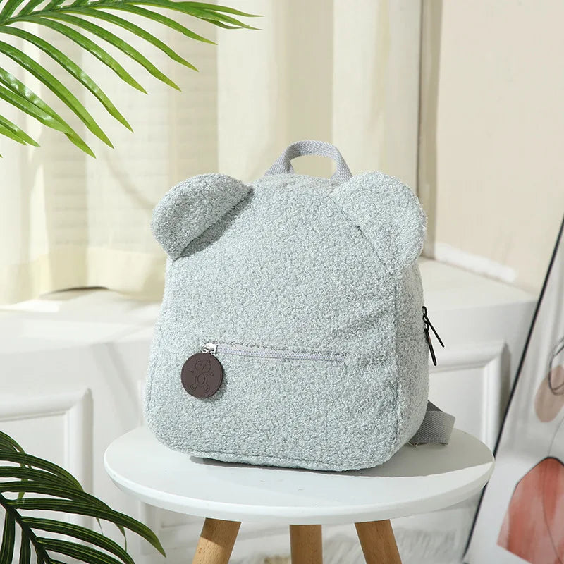 Personalised Womens Girls Cute Bear Pattern Backpack Plush Toddler Backpack for girls Custom Name Small Casual Shoulder Daypack