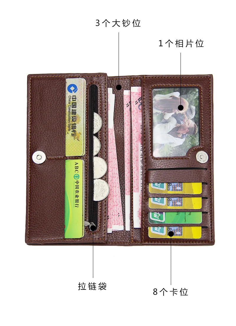 2022 New Men's Wallet Long Fashion Men's Magnetic Buckle Plus Envelope Large-capacity Multi-card Pocket Wallet Multi-card Wallet