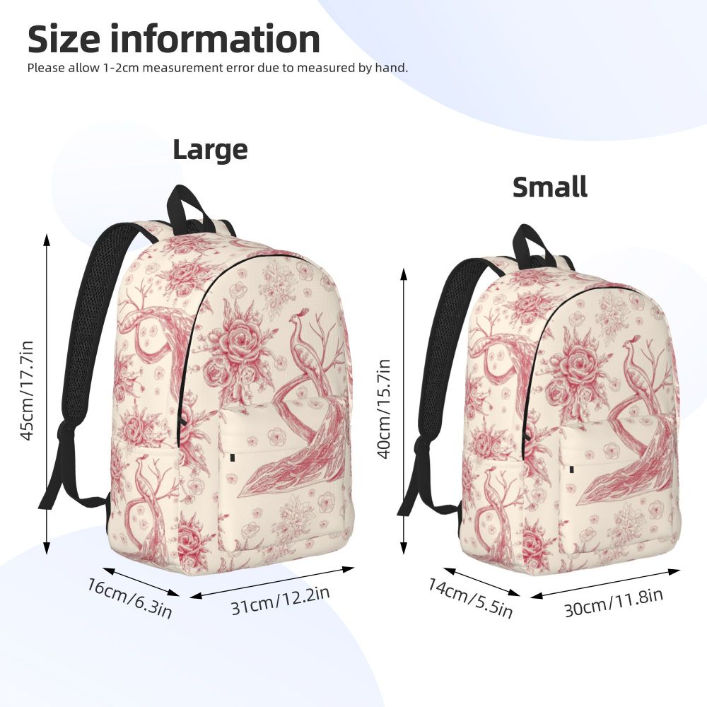 Personalized Navy Blue Toile De Jouy Canvas Backpacks Men Women Basic Bookbag for School College French Countryside Floral Bags