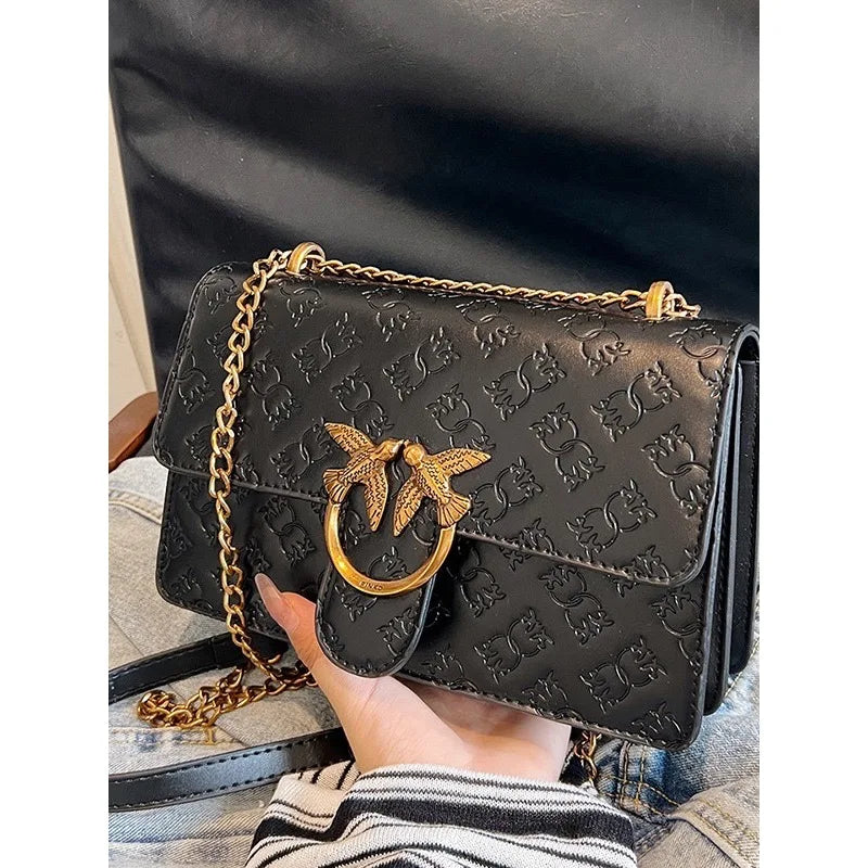 Fashionable and Trendy 2024 Crossbody Bag for Women with Chain and Flower Embossment, Shoulder Bag for All Occasions