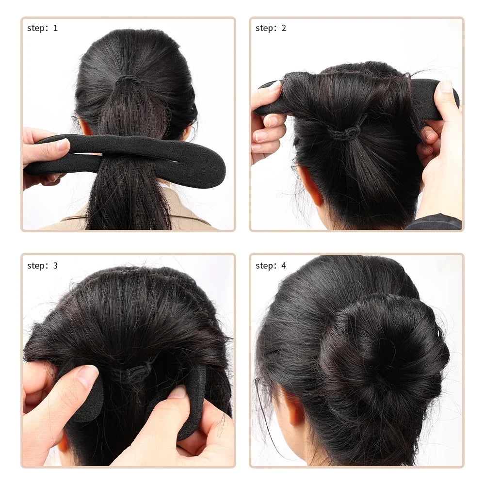 Outil de coiffure en éponge Boucle en plastique Fabricant de cheveux bouclés Chouchou Bandeau Twist Donut Chignon Bigoudi Bandeaux Outils de coiffure