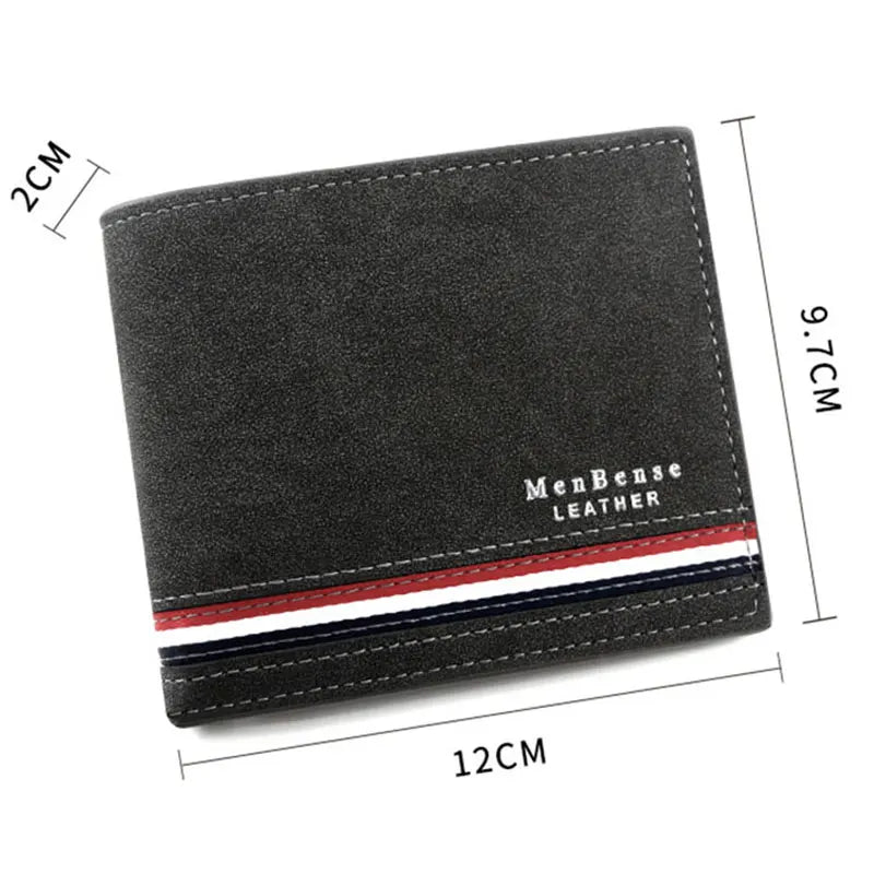 Short Men Wallets Zipper Coin Pocket Slim Card Holder Name Engraved Luxury Male Purses High Quality PU Leather Men's Wallet