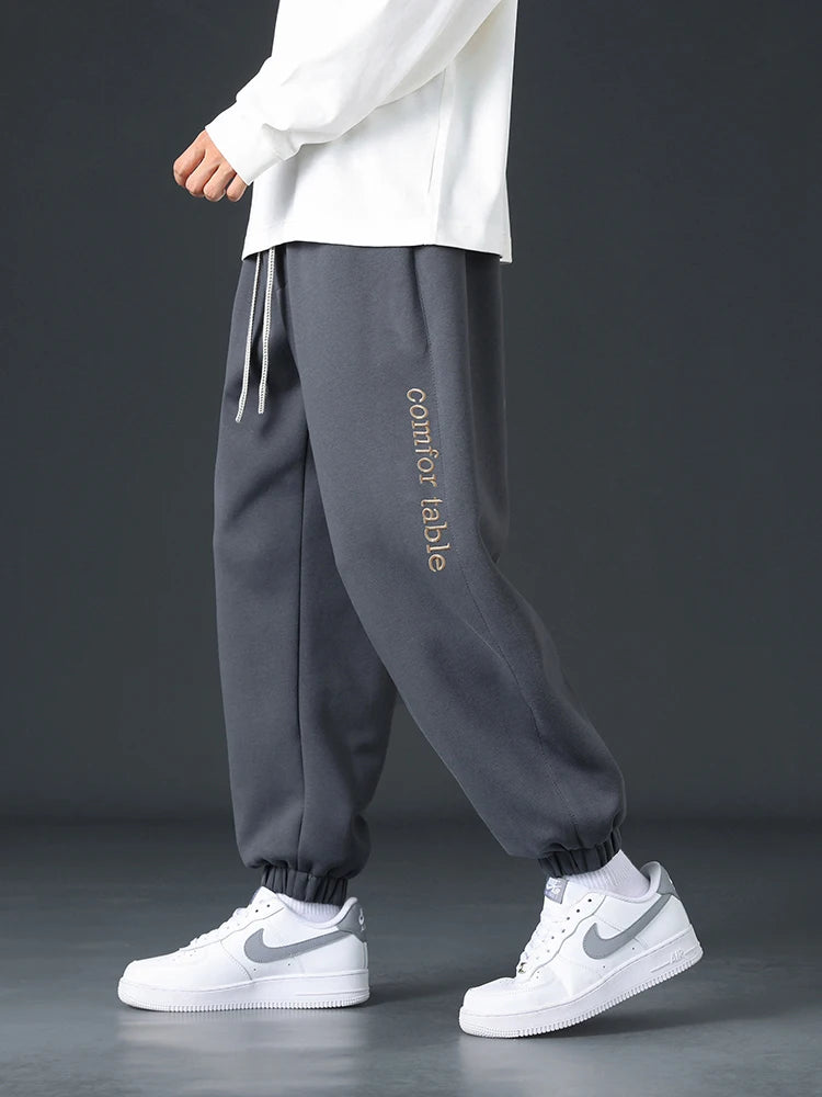 Big Size Men Sweatpants Spring Autumn Casual Baggy Jogger Pants String Banding Solid Color Sportswear Cotton Loose Trousers 8XL