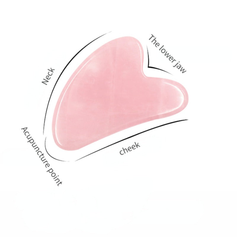 أدوات تدليك غوا شا من حجر اليشم الطبيعي، مكشطة حجر الكوارتز الوردي، أداة غوا شا للوجه والرقبة والجسم لمنع التجاعيد والعناية بالجمال