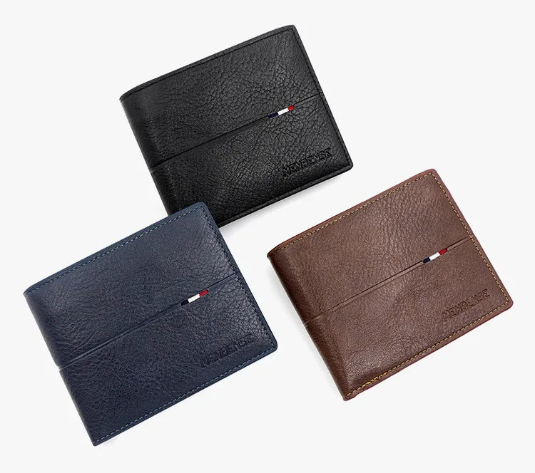 Free Name Engraving Men Wallets New Short Zipper Card Holder Quality Male Purse Simple Slim Coin Pocket PU Leather Men's Wallet