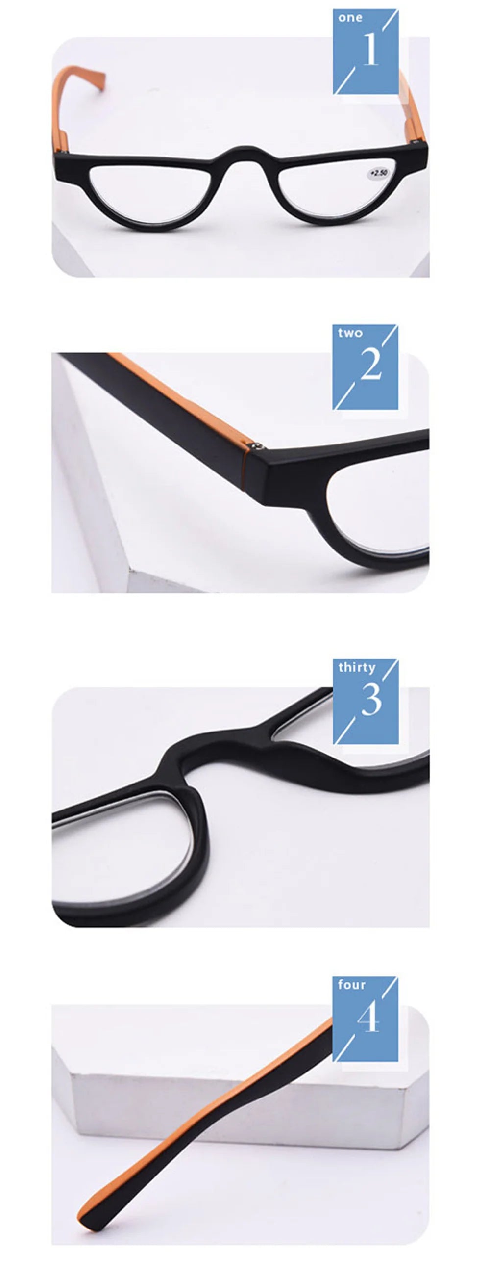 Ultralight Half Frame Reading Glasses Women Men Presbyopia Optical Eyeglasses Unisex Reading Eyewear Diopter +1.0to+3.5