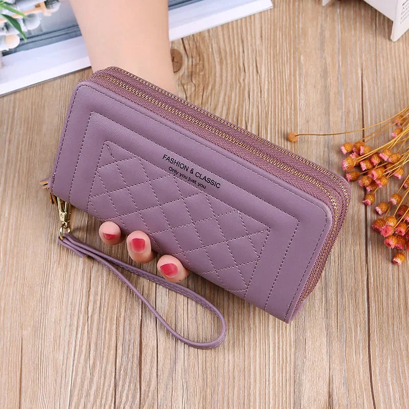 Long Wallet for Women Female Tassel Coin Purse Card Holder Wallets Double Zipper PU Leather Clutch Bags Luxury Money Phone Bag