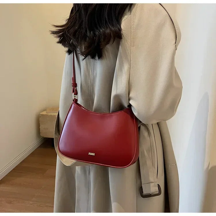 Red Underarm Shoulder Bags for Women 2024 New Texture Leather Crossbody Bag Luxury Designer Wedding Bride Handbags Sling Bag