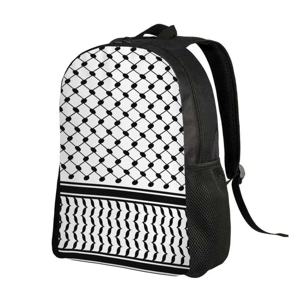 Custom Palestinians Keffiyeh Pattern Backpack for Women Men Waterproof College School Tradition Bag Print Bookbags