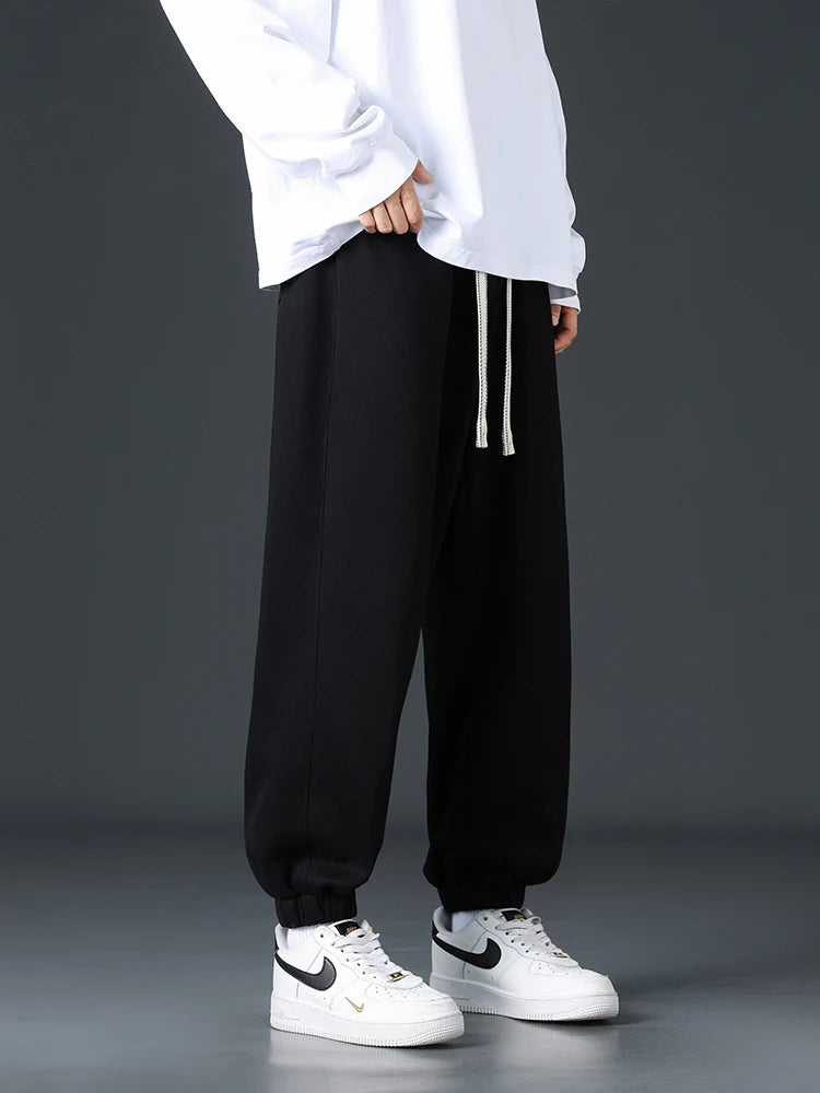 Big Size Men Sweatpants Spring Autumn Casual Baggy Jogger Pants String Banding Solid Color Sportswear Cotton Loose Trousers 8XL