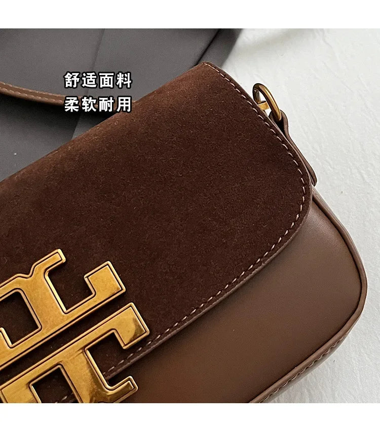 French niche 2024 new bag autumn and winter retro shoulder armpit senior fashion crossbody bag simple small square bag