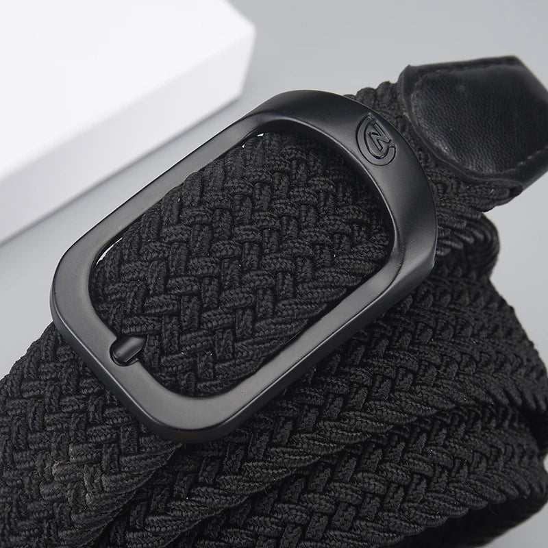 Men's Belt Casual Woven Elastic Belt Outdoor Sports Women's Belt Climbing Work Belt Jeans Suit Pants Men's And Women's Universal