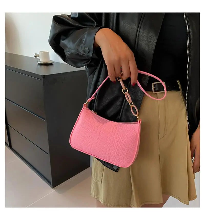 Fashion Underarm Bag Trendy Portable One-shoulder Small Square Women's Girl Handbag Shoulder Chain Bag Crossbody Bag