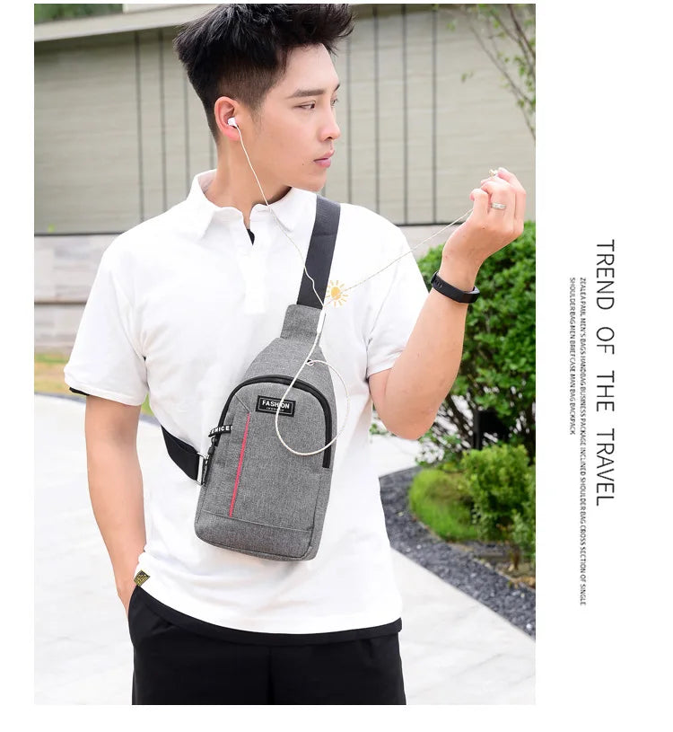 Men Fashion Multifunction Shoulder Bag Crossbody Bag On Shoulder Travel Sling Bag Pack Messenger Pack Chest Bag For Male