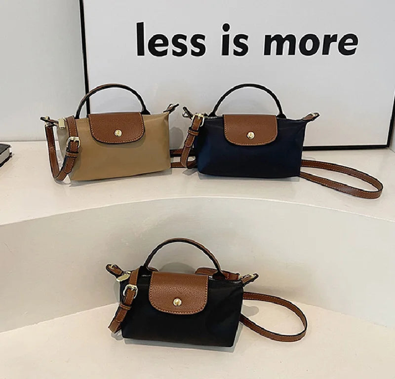 Fashion Small Shopping Shoulder Bag for Women Ladies Nylon Handbags Removable Shoulder Strap Crossbody Bag Female Student Pocket