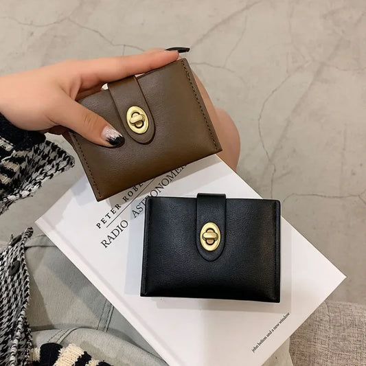 Women's Short Wallet Black Brown Minimalist Versatile Compact Card Bags Coin Purse Money Wallet Monedero Mujer Billetera 지갑