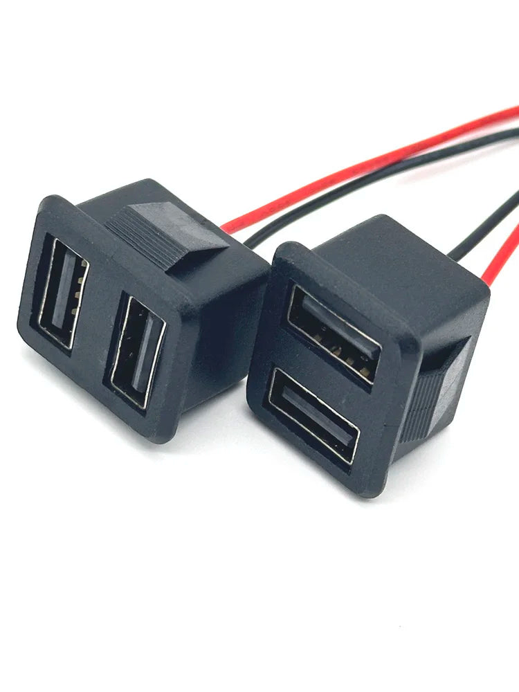 1/3pcs Double Layer Usb Female Base 3A 100V Type-C Socket and Female Usb Lamp Charging Socket Power Socket With Cable Connector