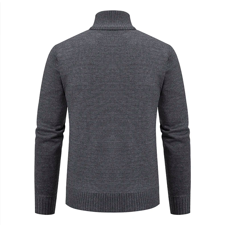 Veste épaisse pour hommes automne et hiver ligne tendance chaude col montant cardigan tricoté pull manteau