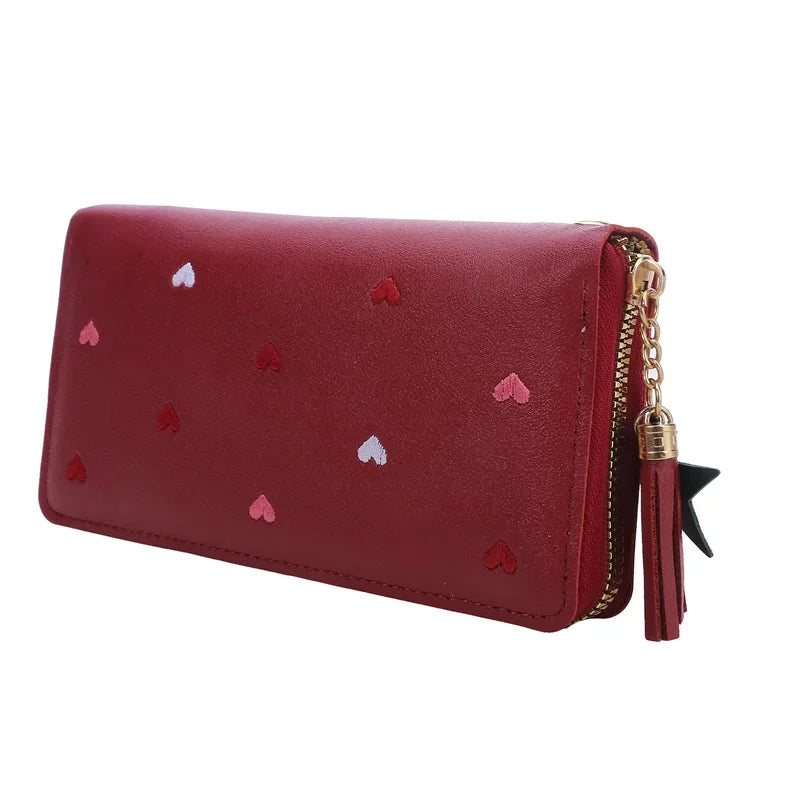 Women Long Wallets Purses Luxury Love Heart Wallets for Ladies Girl Money  Pocket Card Holder Female Wallets Phone Clutch Bag