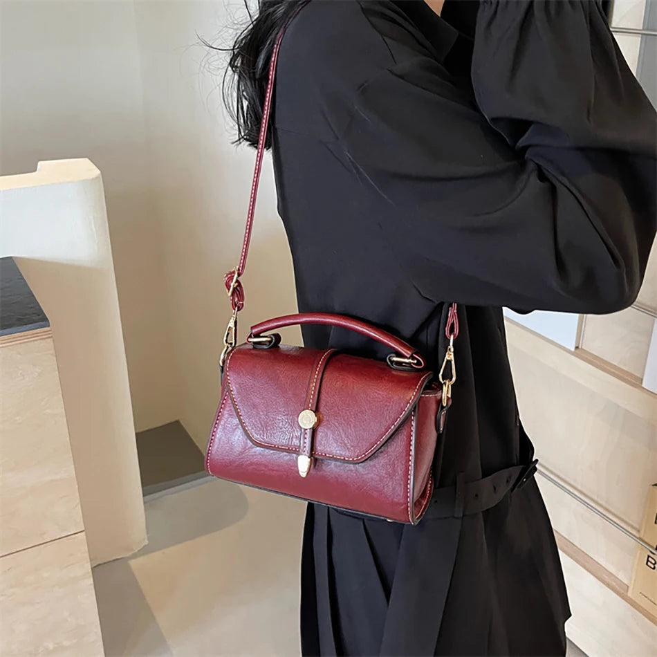 New High Quality Cowhide Women's Handbag Fashionable Casual Female Shoulder Bags Luxury Designer Girls Diagonal Straddle Bag Sac