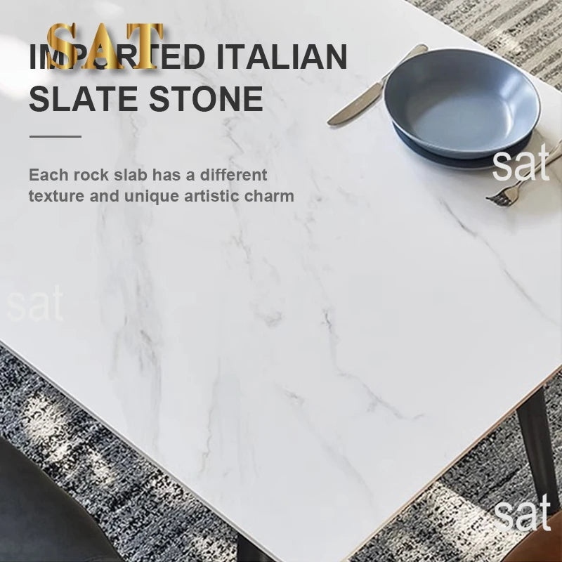 Hot Sale Customizable New Luxury Modern Dining Room Home Furniture 6 Dining Chairs Marble Dining Table Set