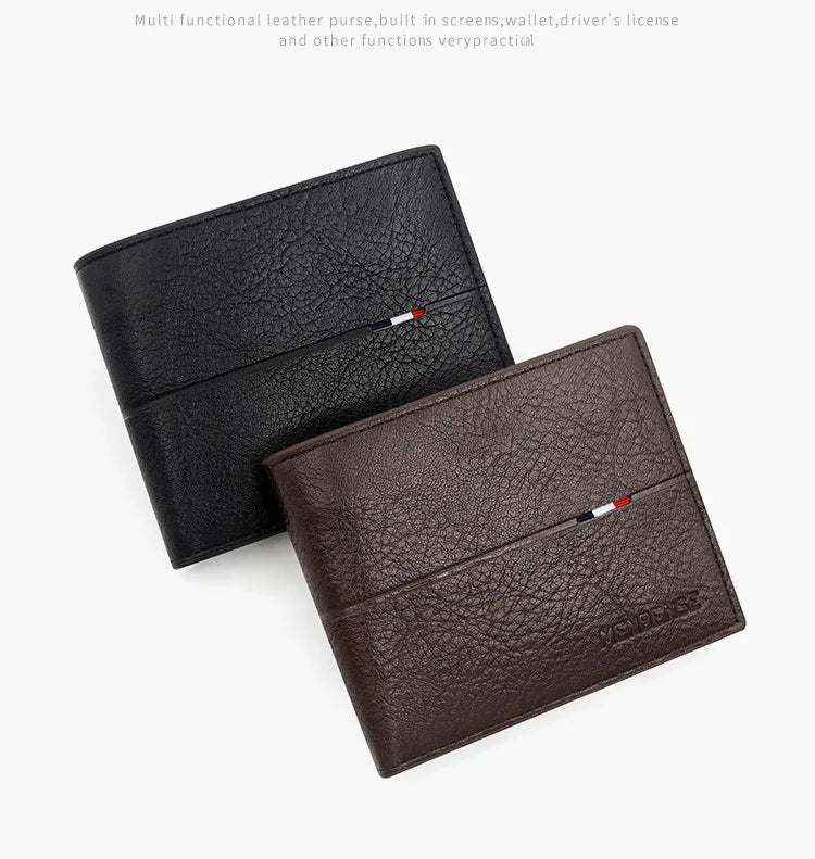 Free Name Engraving Men Wallets New Short Zipper Card Holder Quality Male Purse Simple Slim Coin Pocket PU Leather Men's Wallet