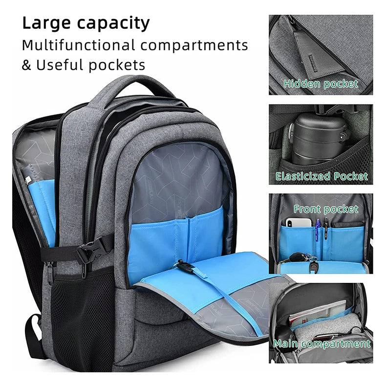 2024 New Fashion Water Resistant Business Backpack For Men Travel Notebook Laptop Backpack Bags 17.3 inch Male Mochila For Teen