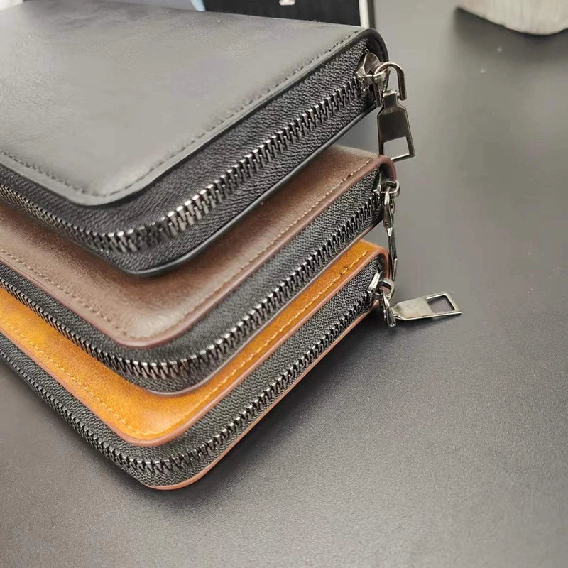 High Quality Men Wallet Long Style Credit Card Holder Male Phone Purse Zipper Large Capacity Brand PU Leather Clutch Bag For Men