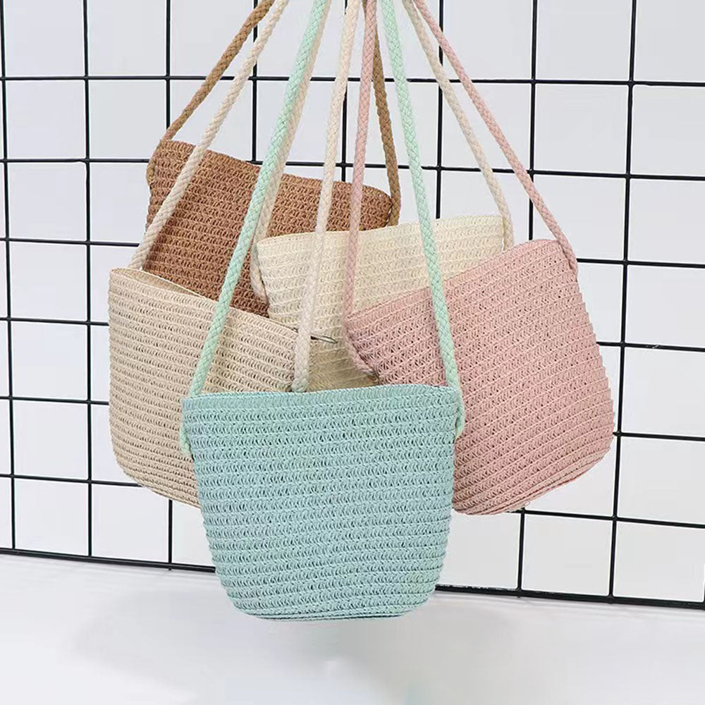 Soft Straw Tote Bags Personalized Travel Shopping Bag Beach Weave Handbag Female Bohemian Shoulder Bag Valentine's Day Gift