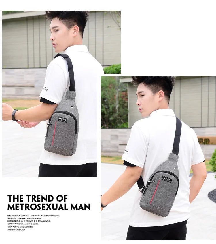 Men Fashion Multifunction Shoulder Bag Crossbody Bag On Shoulder Travel Sling Bag Pack Messenger Pack Chest Bag For Male