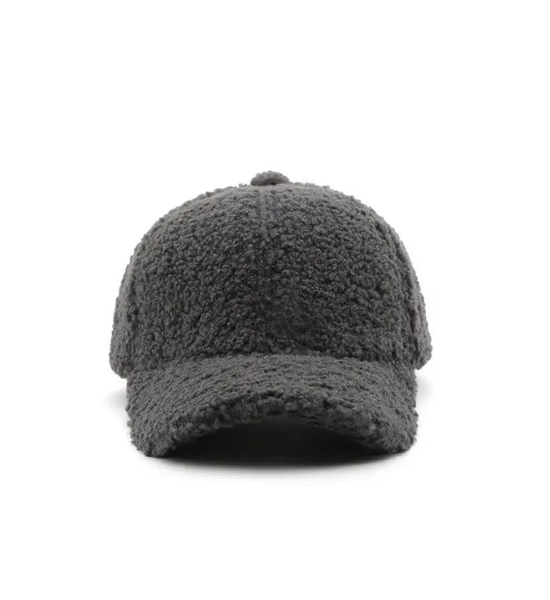 Autumn Winter Baseball Cap Women Artificial Lamb Wool Hats Keep Warm Cap Plush Baseball Caps Spring Baseball Cap Solid Sunshade