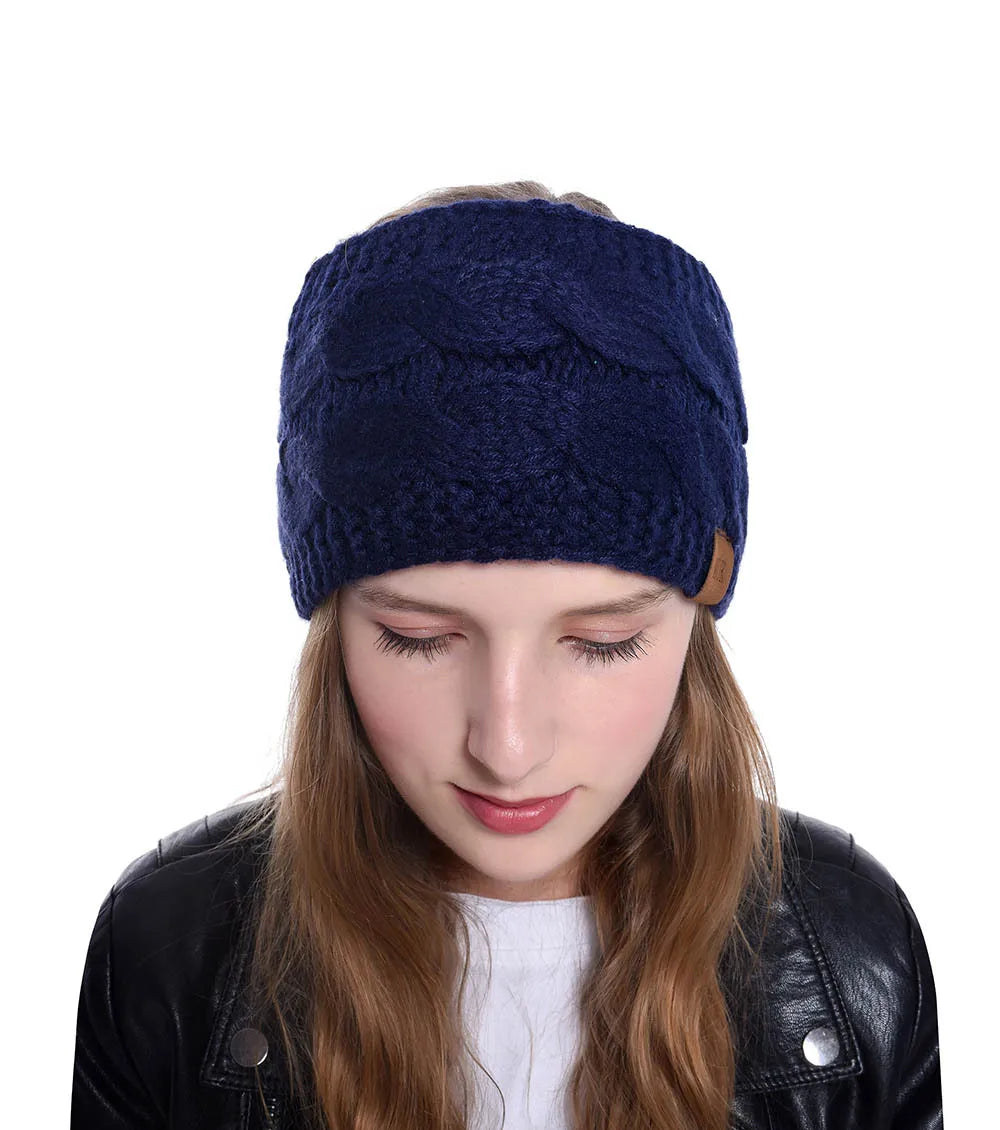 MOK New Hair Accessories Plush Wool Knitting Hair Band In Autumn And Winter Sports Headband Earmuffs Europe 12 Colors