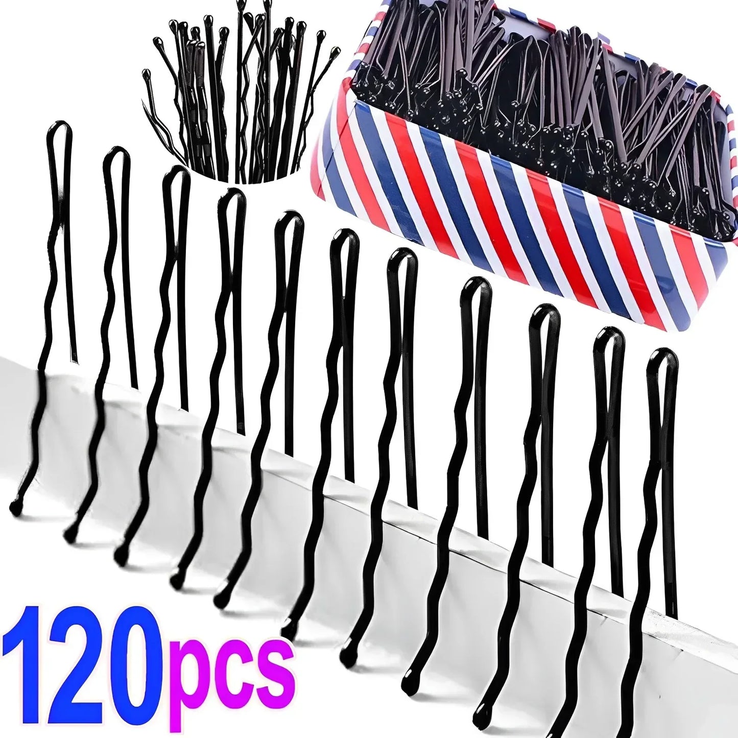 60/240Pcs Black Hair Clips U-Shaped Bobby Pin Invisible Wavy Hairpin Hairstyle Styling Metal Hair Grip Barrette Hair Accessories