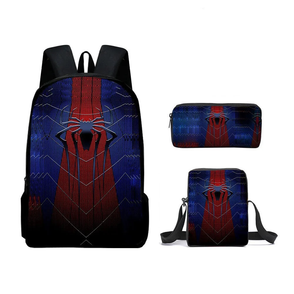 Spidermans Backpack Three Piece Set for Elementary School Students Cartoon Backpack for Boys Backpack Fashion Super-heros Style